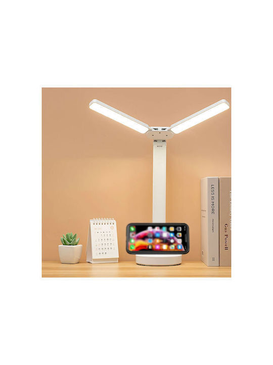 Επαναφορτιζόμενο LED Φωτιστικό Γραφείου σε Λευκό Χρώμα