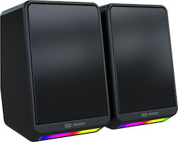 Mozos MINI-S4 Difuzoare de Calculator 2.0 cu Iluminare RGB și Putere 6W în Negru Culoare