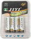 Jiyi Презареждащи батерии AA Ni-MH 6800mAh 1.2V 4бр