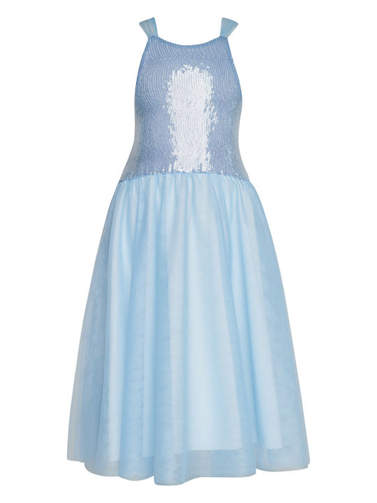 Two In A Castle Kids Dress Light Blue