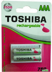Toshiba Rechargeable Battery AAA Ni-Cd 750mAh 2pcs Toshiba Rechargeable Battery AAA Ni-Cd 750mAh 2pcs