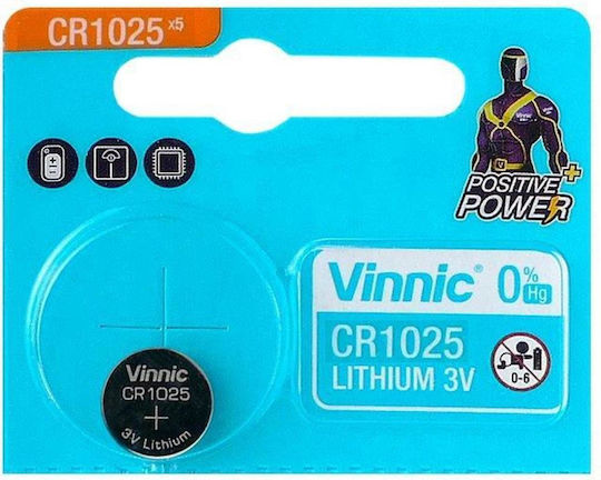 Vinnic Batterie Lithium für Uhren CR1025 3V 1Stück