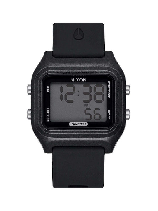 Nixon Digital Uhr Chronograph Batterie mit Schwarz Kautschukarmband
