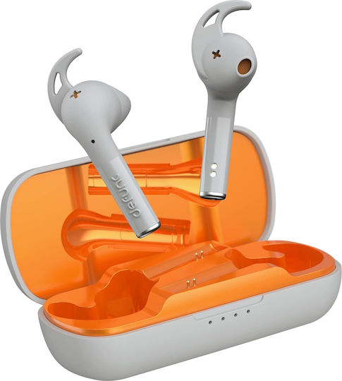Defunc True Sport In-ear Bluetooth Handsfree Ακουστικά με Αντοχή στον Ιδρώτα και Θήκη Φόρτισης Ασημί