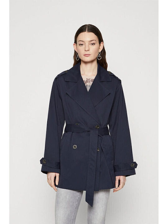 Only Women's Navy Blue Trench Coat 15312247