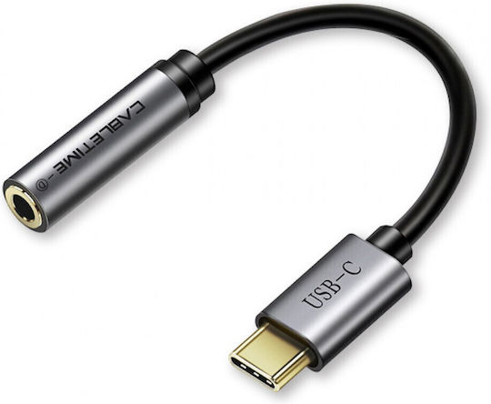Cabletime Μετατροπέας USB-C male σε 3.5mm female Γκρι 1τμχ