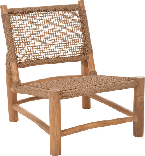 Fotoliu De Exterior Din Lemn Rattan Natural Și Sintetic 63x77x77cm