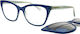 Moschino Plastic Eyeglass Frame Cat Eye with Cl...