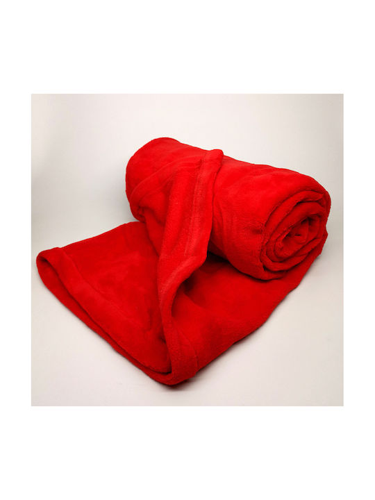 Blanket Fleece Single 160x240cm. Red