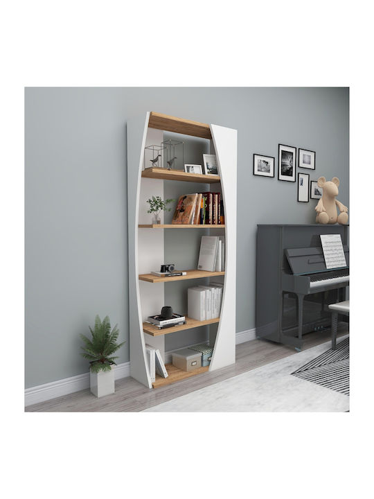 Bücherregal Boden Weiß 63.6x23.8x150cm