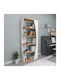 Bücherregal Boden Weiß 63.6x23.8x150cm