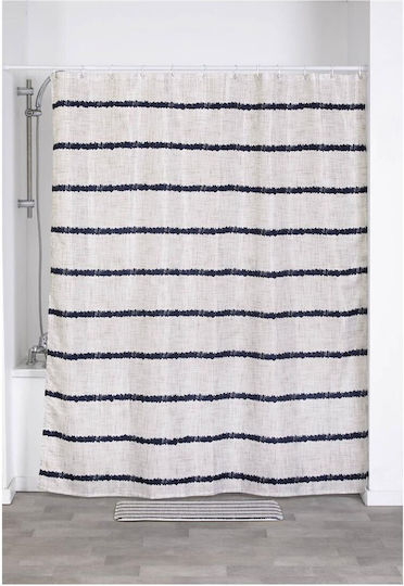 Atmosphera Manureva Stripes Κουρτίνα Μπάνιου Υφασμάτινη 180x200cm Stripes