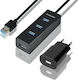 Axagon Hub 4 Θυρών USB 3.2 με σύνδεση USB-A