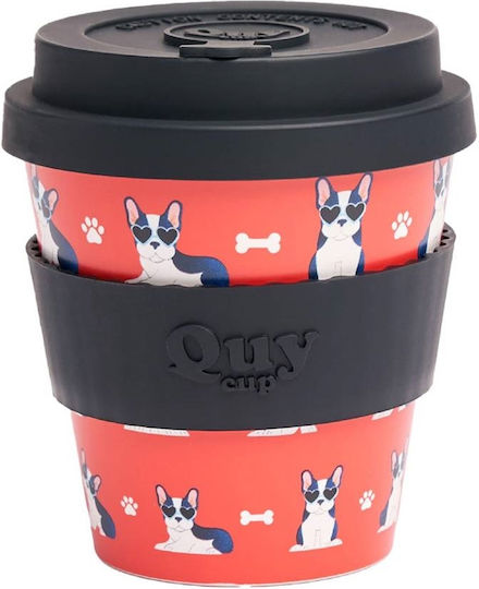 QuyCup Mug Plastic with Lid Red 250ml 1pcs