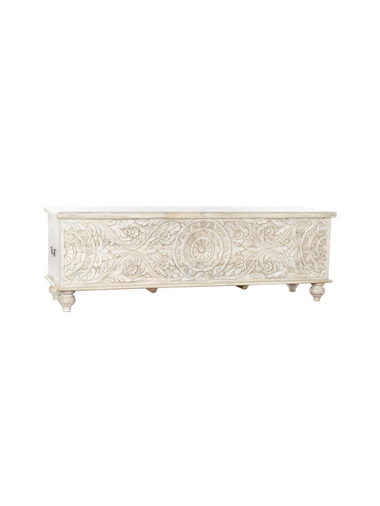 Wooden Decorative Trunk White 150x43x50cm