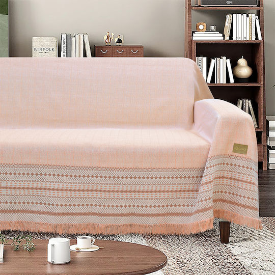 Lino Home Bohho Τριθέσιου Καναπέ Π180xΜ300cm Salmon Lino Home Bohho Τριθέσιου Καναπέ Π180xΜ300cm Salmon