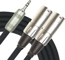 Granite 2 x XLR male - 3.5mm male 0.5m Y-370PRL-B-0.5M-BK