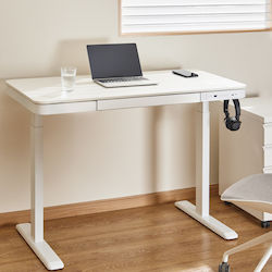 Elektrisch Schreibtisch mit verstellbarer Höhe & USB-Anschlüssen 118x60x72cm White