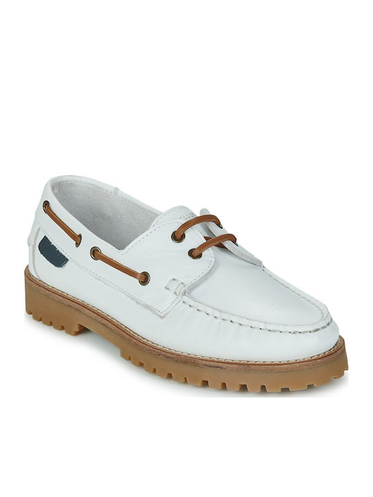 Pellet Women's Boat Shoes in White Color