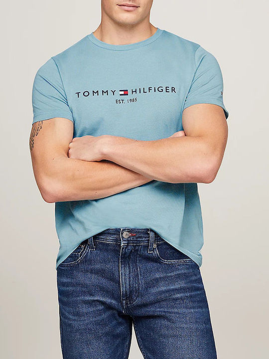Tommy Hilfiger Tricou pentru bărbați cu mâneci scurte Steelblue