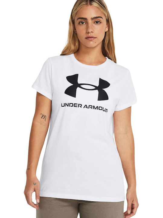 Under Armour Γυναικείο Αθλητικό T-shirt Fast Drying Λευκό