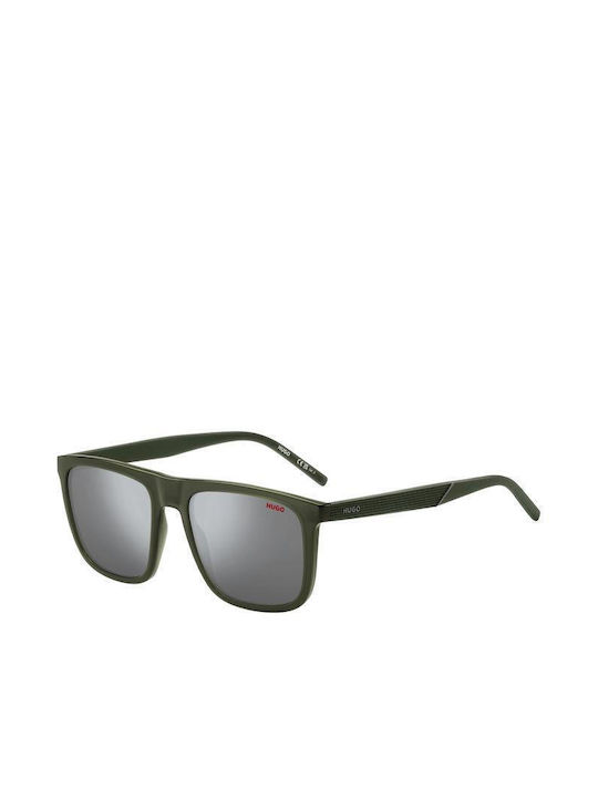 Hugo Boss Men's Sunglasses with Green Plastic Frame and Gray Lens HG 1304/S 1ED/T4