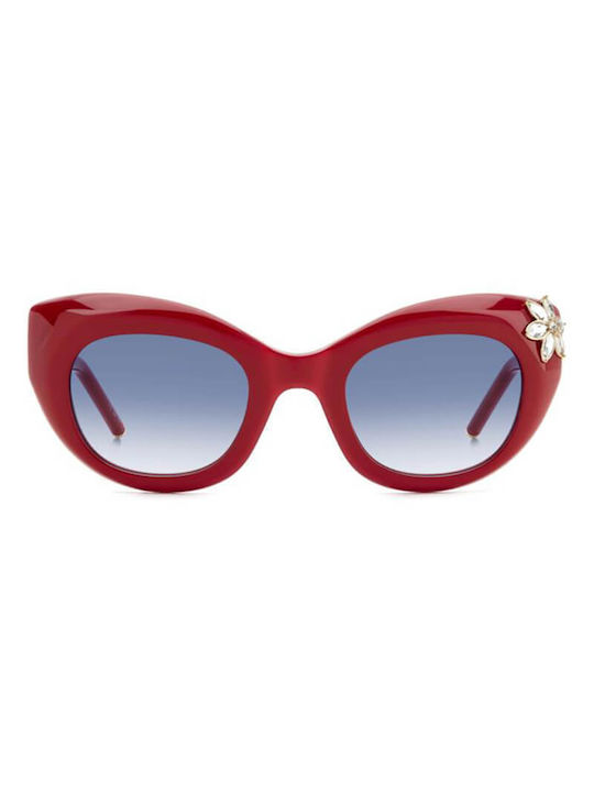 Carolina Herrera Sonnenbrillen mit Rot Rahmen und Blau Verlaufsfarbe Linse HER 0215/S C9A/08