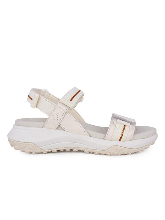 Geox Leather Sporty Women's Sandals White