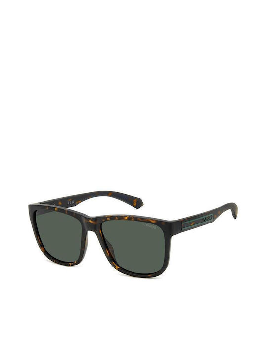 Polaroid Men's Sunglasses with Brown Tartaruga Plastic Frame and Green Lens PLD2155/S HGC/UC