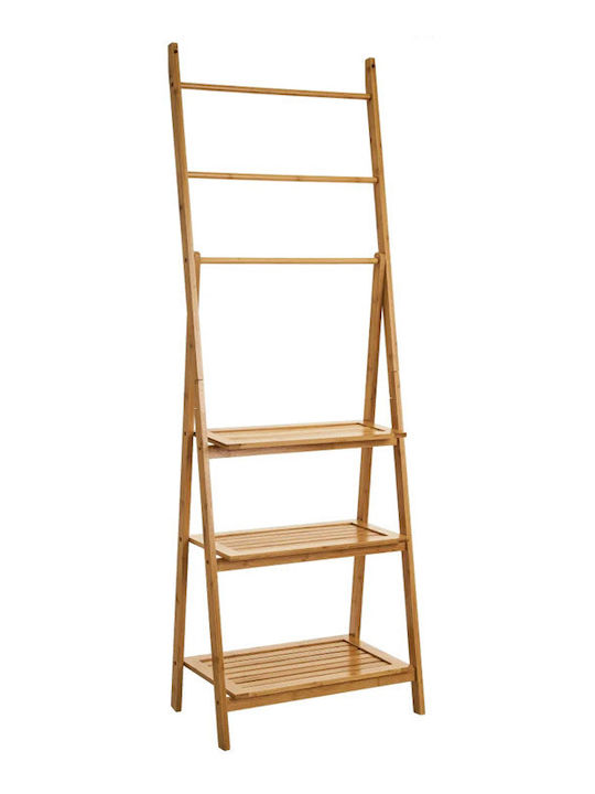 Bakaji Wooden Wall-Mounted Bathroom Shelf 53x31x153cm