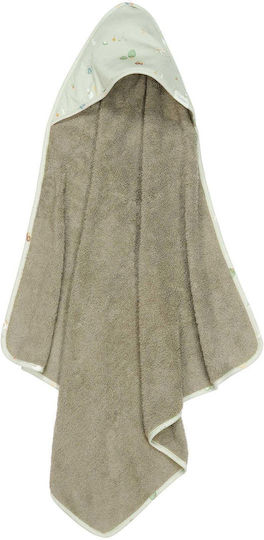 Little Dutch Baby Bathrobe Hooded Little Farm Green 75x75cm