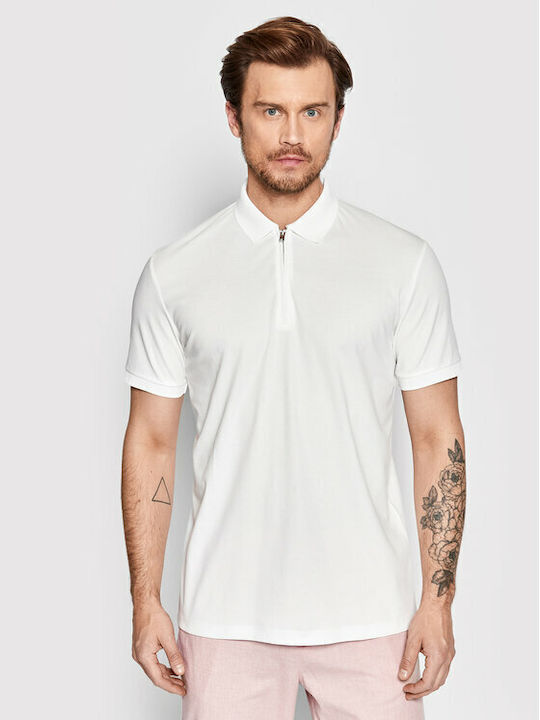 Selected Homme Polo Kurzarmbluse Weiß