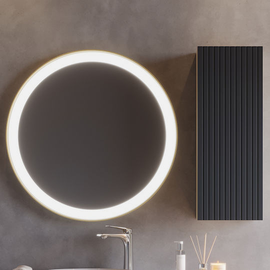 Martin 3SMVIE120ABM Καθρέπτης LED από MDF με Ντουλάπι 80x80см Бежов