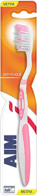 AIM Antiplaque Manual Toothbrush Medium Pink 1pcs