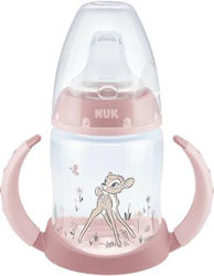 Nuk Classics First Choice Bambi Cana de antrenament Plastic cu mânere Pink Sitting Deer pentru 6m+m+ 150ml 10.743.313