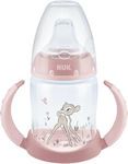 Nuk Classics First Choice Bambi Cana de antrenament Plastic cu mânere Pink Sitting Deer pentru 6m+m+ 150ml 10.743.313