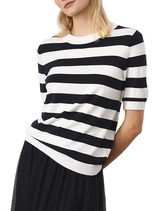 MORE & MORE Women's Sweater Striped Blue