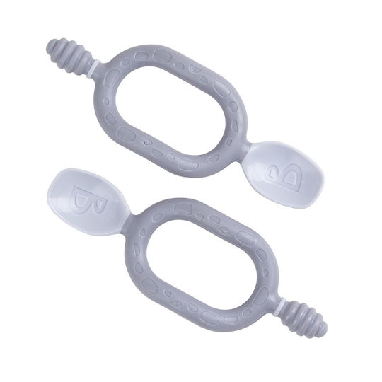 BIBaDO Set pentru bebeluși cu Linguri din Plastic Gri 2buc