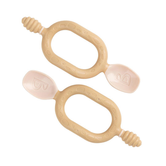 BIBaDO Set pentru bebeluși cu Linguri din Plastic Bej 2buc