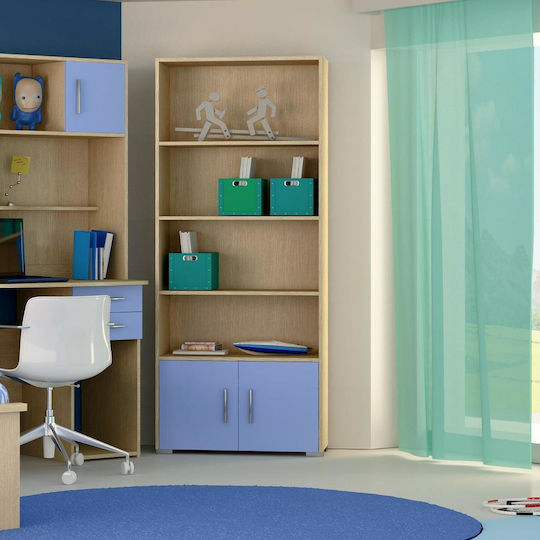 Βιβλιοθήκη Δαπέδου Ξύλινη Γαλάζια 75x30x180cm Βιβλιοθήκη Δαπέδου Ξύλινη Γαλάζια 75x30x180cm