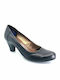Leather Black Medium Heels