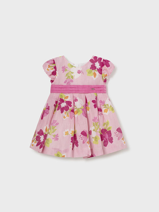 Mayoral Παιδικό Φόρεμα Floral Φούξια