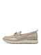 Leather Women's Moccasins in Gold Color