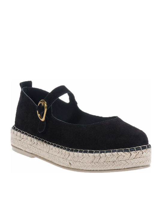 Komis & Komis Women's Leather Espadrilles Black