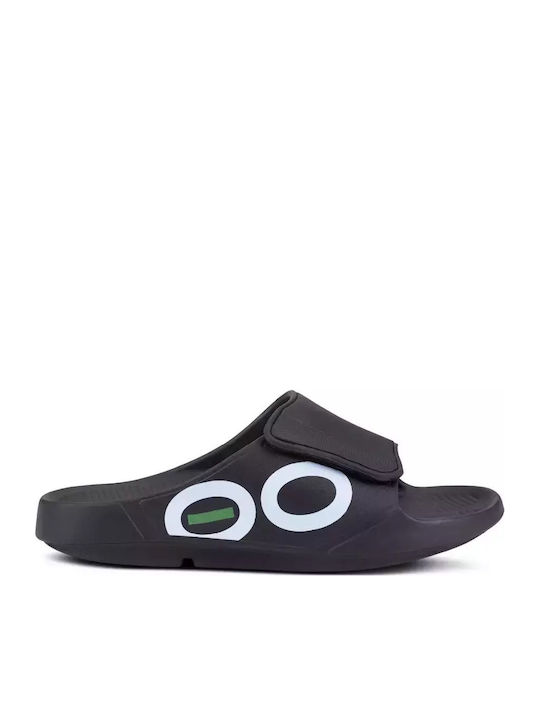 Oofos Men's Black Slides