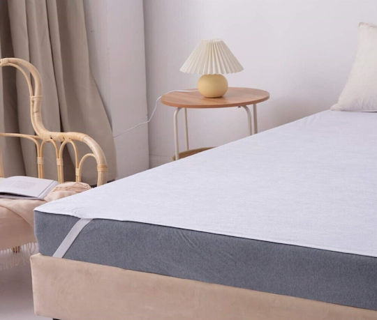 MayHome Προστατευτικό Επίστρωμα Ημίδιπλο Αδιάβροχο με Λάστιχα Λευκό 120x200εκ.