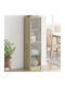 Living Room Display Cabinet Made of Particle Board with Windowed Oak 35x37x142cm