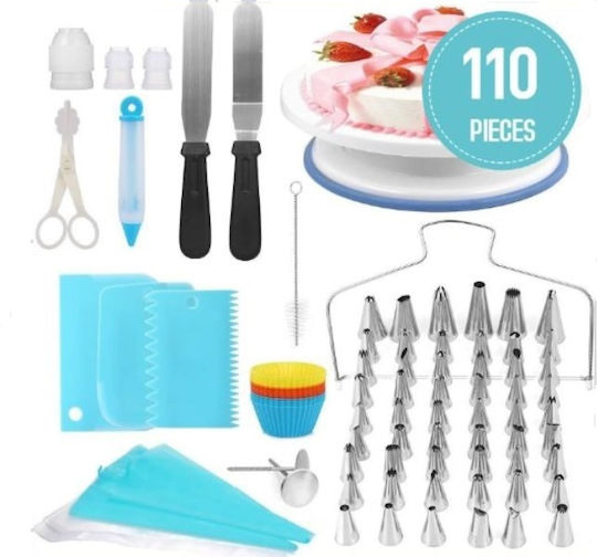 Cake Decoration Set Pastry Bags Metallic 110 Pieces