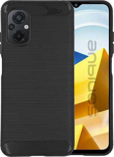 Sonique Carbon Brushed Back Cover Silicon / Plastic Negru (Poco M5)