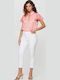 High Waist Women's Jean Trousers in Skinny Fit White